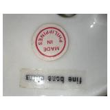 Set of 6 Fine Bone China Fruit Napkin Holders and 8 Wooden Napkin Rings