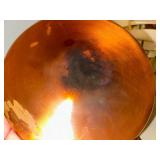 Vintage Copper Chafing Dish with Brass Stand and Wooden Handle