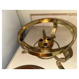 Vintage Copper Chafing Dish with Brass Stand and Wooden Handle