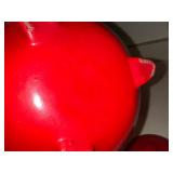 Vintage Red Enamelware Cooking Pot with Lid and Handle