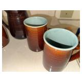 Red Wing USA Pottery Set of 4 Coffee Mugs and Pitcher