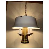 Vintage Mid-Century Modern Brass and Glass Hanging Light Fixture