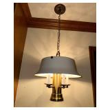 Vintage Mid-Century Modern Brass and Glass Hanging Light Fixture