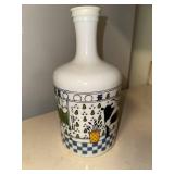 Vintage Milk Bottle with Cow and Pear Design