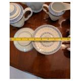 Vintage Blue and White Porcelain Tea Set with 12 Pieces