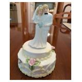 Vintage Enesco Wedding Cake Topper Music Box