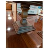 Wooden Fruit Bowl with Decorative Apples and Pair of Candle Holders