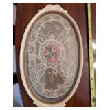 Vintage Vanity Set with Mirror, Brushes, Combs, and Accessories