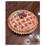 Decorative Ceramic Pie Dish with Lattice Fruit Design