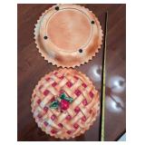 Decorative Ceramic Pie Dish with Lattice Fruit Design