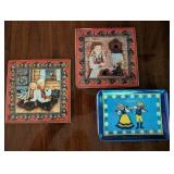 Set of  Decorative Ceramic Norwegian Wall Tiles, and Trays