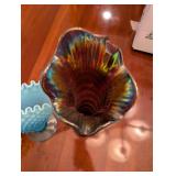 Collection of Vintage Art Glass Vases and Bowl with Decorative Fruit