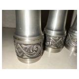 Set of 4 Vintage Norway Pewter Candle Holders