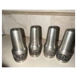 Set of 4 Vintage Norway Pewter Candle Holders