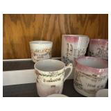 Set of 11 Vintage Porcelain Sentiment Cups & Figurine