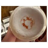 Set of 11 Vintage Porcelain Sentiment Cups & Figurine