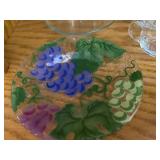 Set of 5 Assorted Glass Serving Pieces with Grape Motif