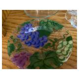 Set of 5 Assorted Glass Serving Pieces with Grape Motif