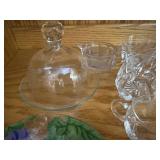 Set of 5 Assorted Glass Serving Pieces with Grape Motif