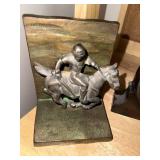 Set of Vintage Cast Iron Bookends - Lion and Jockey Designs