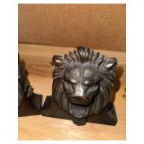 Set of Vintage Cast Iron Bookends - Lion and Jockey Designs