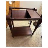 Vintage Wooden Tea Trolley with Two-Tier Design