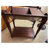 Vintage Wooden Tea Trolley with Two-Tier Design