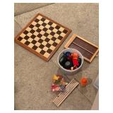 Assorted Toy Collection including Chess Board and LEGO