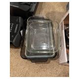 Assorted Kitchen Utensils and Pyrex Baking Dishes Set