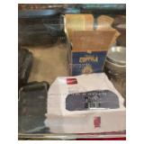 Assorted Kitchen Utensils and Pyrex Baking Dishes Set