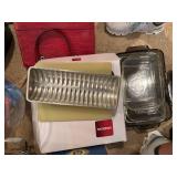 Assorted Kitchen Utensils and Pyrex Baking Dishes Set