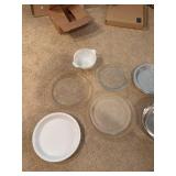 Assorted Kitchen Utensils and Pyrex Baking Dishes Set