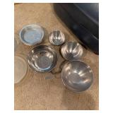 Assorted Kitchen Utensils and Pyrex Baking Dishes Set