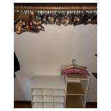 Collection of Wooden and Padded Hangers with Storage Cubes