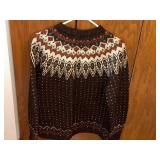 Handknitted Norwegian Wool Sweater with Nordic Pattern