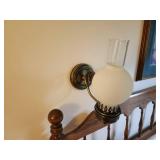 Antique Brass Wall-Mounted Lamps with Frosted Glass Shade Set of Two