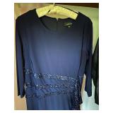 R&M Richards Navy Sequin Embellished Evening Gown Size 12