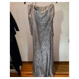 Alex Evenings Grey Lace Evening Gown, Size 12