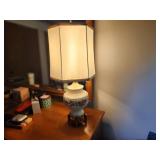 Vintage Floral Table Lamp with Decorative Base