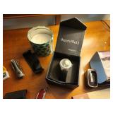 Assortment of Watches, Blood Oximeter, Pocket Knives, and Wallet