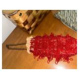 Vintage Wooden Basket with Beaded Purses