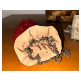 Vintage Wooden Basket with Beaded Purses