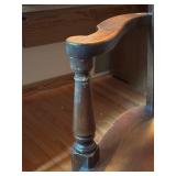 Vintage Wooden Office Chair with Armrests and Spindle Back