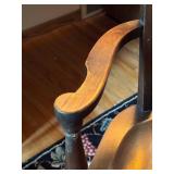 Vintage Wooden Office Chair with Armrests and Spindle Back