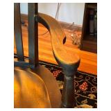 Vintage Wooden Office Chair with Armrests and Spindle Back