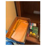 Office Supplies Including Brother Label Maker, Envelopes, and Ativa Paper Shredder