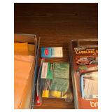 Office Supplies Including Brother Label Maker, Envelopes, and Ativa Paper Shredder
