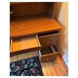 Wooden Desk with Hutch and Drawers