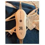 Electric Heating Pad with Blue Cover with Adjustable Heat Control and Bed Guard Rail