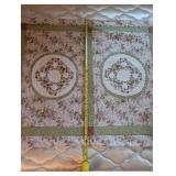 Set of 2 Floral Quilted Twin Bedspreads with Pillow Covers